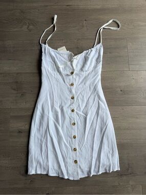 NWT Commense Darling Linen Plain Mini Dress - size XS